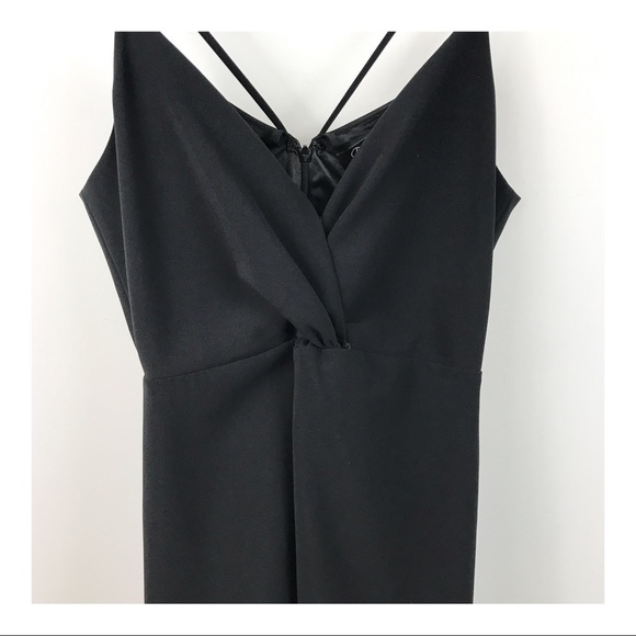 Parker Black Aiden Stretch Crepe‎ Center-Slit Dress in Black Size 0 - Picture 11 of 13